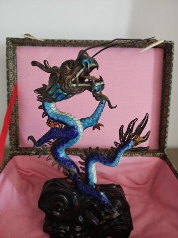 Draak met cloisonné-techniek - China - Begin 20e eeuw