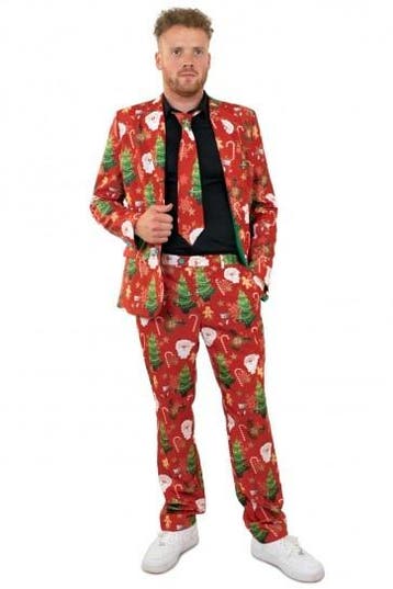 Kerst Kostuum Heren Rood 3-delig, Ophalen of Verzenden, Nieuw