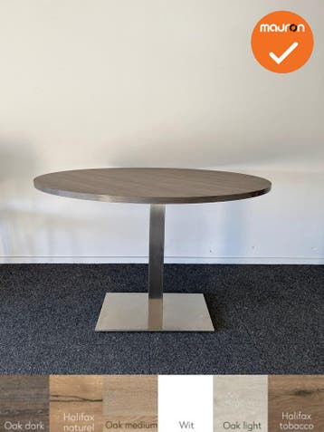 Vergadertafel - rond - 120 cm - Bladkleur naar keuze Chrome, Vergader- of Presentatieruimte, Ophalen of Verzenden, Gebruikt, Tafel