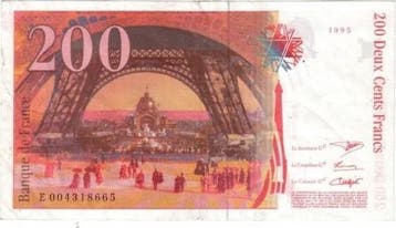 France Frankreich Pick 159 200 Francs Eiffel 1996 Mit Fehler, Verzenden