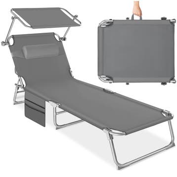Ligbed Chloé 4-niveaus, met hoofdkussen - grijs, Verzenden, Nieuw
