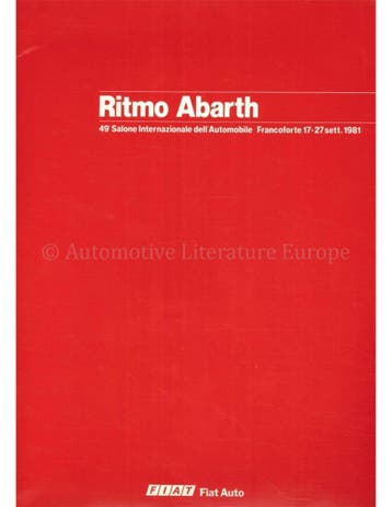 1980 FIAT RITMO ABARTH PERSMAP ITALIAANS, Nieuw, Author