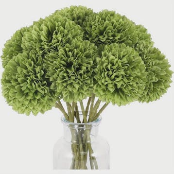12x Kunst Bolchrysanten Groen - Decoratieve Kunstbloemen voo, Verzenden, Nieuw