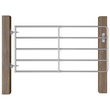 vidaXL Poort met 5 stangen (95-170)x90 cm staal, Tuin en Terras, Tuinpoorten, Verzenden, Nieuw