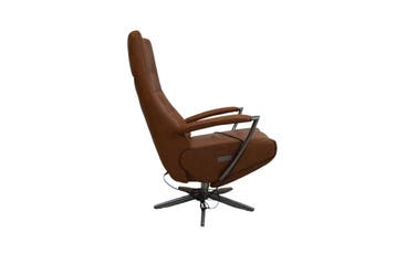 FraMaTi Design elektrische relaxfauteuil – cognac leren sta-, Huis en Inrichting, Fauteuils, Ophalen of Verzenden, Nieuw