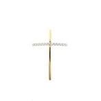 Bicolor gouden hanger van een kruis met diamanten; 0,13 ct., Ophalen of Verzenden, Gebruikt, Goud, Overige merken
