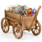 LIVSK Rustieke Bloemenwagen - Wielen en Handvat - Decoratiev, Verzenden, Nieuw