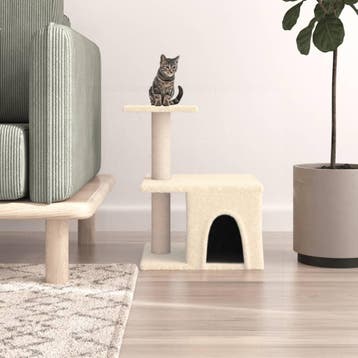 vidaXL Kattenmeubel met sisal krabpalen 48 cm crèmekleurig, Verzenden, Nieuw
