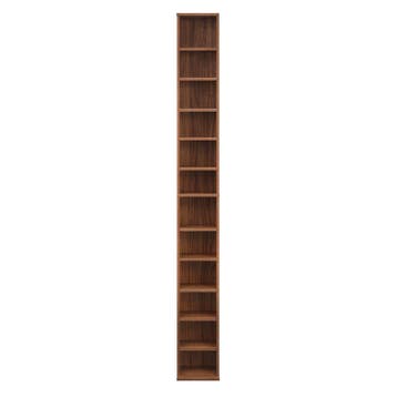 CD DVD kast Tynset vakkenkast met 12 vakken 175x20x20 walnoo, Verzenden, Nieuw