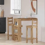 vidaXL Bartafel wandgemonteerd 102x45x103,5 cm bewerkt hout, Huis en Inrichting, Tafels | Eettafels, Verzenden, Nieuw