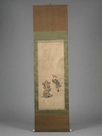 Japanese Silk Kakejiku (Hanging Scroll) - Hand-Painted