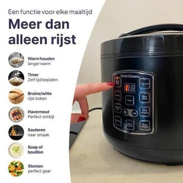 Rijstkoker met Stomer - 1.8L - Slowcooker met Timer, Verzenden, Zo goed als nieuw