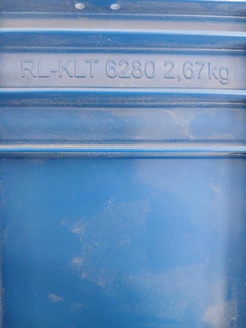 Stapelbak, 600x400x280 mm, euronorm, blauw pp, gebruikt -, Gebruikt, 40 tot 60 cm, 50 tot 75 cm, Bak of Kist