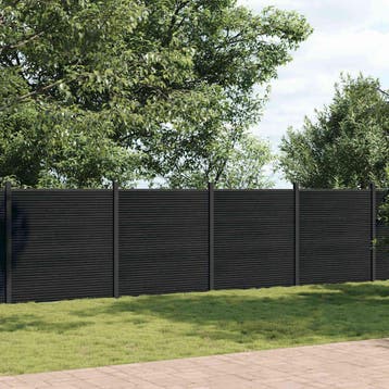 vidaXL Schuttingpaneel 1391x186 cm HKC grijs, Verzenden, Nieuw, Hout