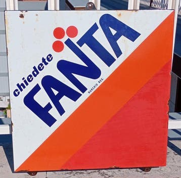 Coca-Cola - Fanta emaillen uithangbord - Emaille bord -, Antiek en Kunst
