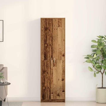 vidaXL Kledingkast Oud Hout 55 x 25 x 189 cm Bewerkt hout, Huis en Inrichting, Kasten | Kledingkasten, Verzenden, Nieuw