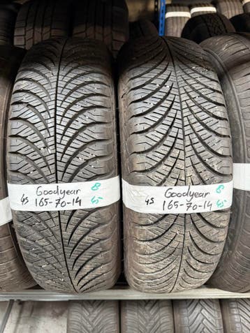 165-70-14 Goodyear ALL SEASON 8mm Incl Montage 165 70 14, Ophalen, 14 inch, Gebruikt, All Season