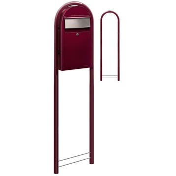 Bobi Grande S (slim) wandbrievenbus staal - bordeauxrood, Verzenden, Nieuw