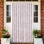 vidaXL Vliegengordijn 90x220 cm chenille zilvergrijs en roze, Verzenden, Nieuw, Grijs