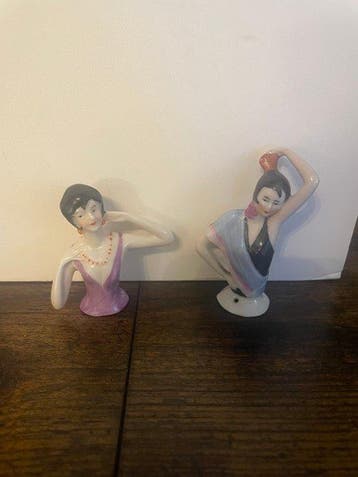 Beeldje - Half doll pair (2) - Porselein