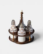 Olie-en-azijnstelletje (5) - opalglas - zilver (750er -