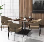 2 Luxe Eetkamerstoelen Set – Microvezel Leer – Gewatteerd, Huis en Inrichting, Stoelen, Twee, Bruin, Verzenden, Nieuw