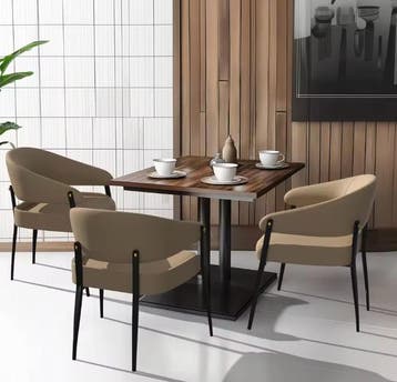 2 Luxe Eetkamerstoelen Set – Microvezel Leer – Gewatteerd, Twee, Bruin, Verzenden, Nieuw
