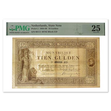 10 Gulden 1894 PMG 25, Postzegels en Munten, Bankbiljetten | Nederland, Verzenden