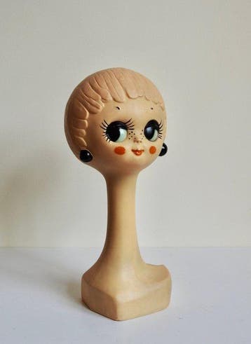 Hoofd - vintage pop art Twiggy mannequin head - kunststof