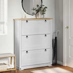 vidaXL Schoenenkast Corona Wit 99 x 32 x 122 cm Massief, Verzenden, Nieuw