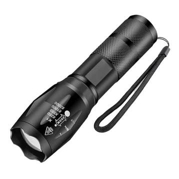 Outdoor LED Zaklamp - Schijnwerper met Zoom Kamperen - Zwart, Verzenden, Nieuw