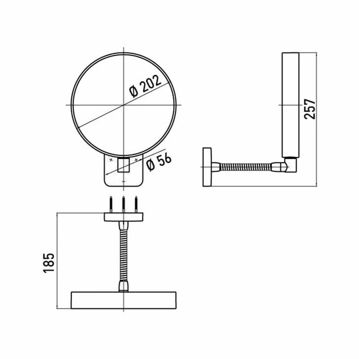 Scheerspiegel Met Flexarm Rond Ø20cm Chroom, Huis en Inrichting, Woonaccessoires | Spiegels, Ophalen of Verzenden