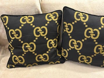 Gucci 2 Cuscini Gucci - GG - cotone 47 cm - Kussen (2)