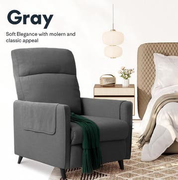 Fauteuil met armleuning - Relaxfauteuil - Relaxstoel - Grijs, Huis en Inrichting, Verzenden, Zo goed als nieuw