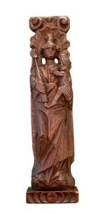 Relief - Maria met Kind - 36,3 cm - Hout - 1800-1850