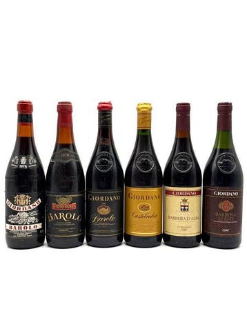 Giordano Barolo 1976, 1979, 1983, Castelbrulio, Barbera, Verzamelen, Nieuw