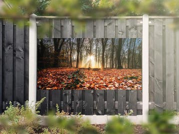 NR 1203: Tuinposter bos herfstkleuren 90x180cm, Nieuw