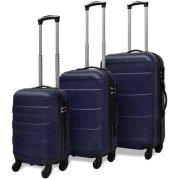 vidaXL 3-delige Kofferset hard 45,5/55/66 cm blauw, Verzenden, Nieuw