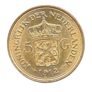 Gouden vijfjes verkrijgbaar, 5 gulden, Koningin Wilhelmina, Losse munt, Goud