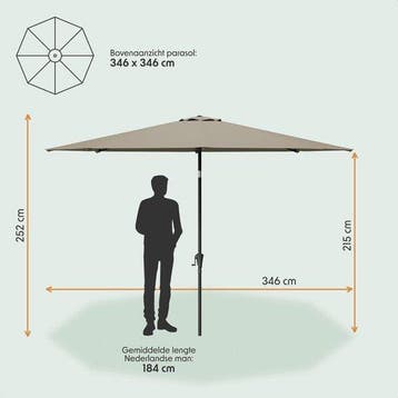 2dekans | LifeGoods Parasol - Tuin - Ø350 cm - 30°, Ophalen of Verzenden, Zo goed als nieuw