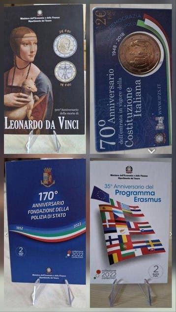 Italië. 2 Euro 2018/2022 (4 monete) (Zonder minimumprijs)