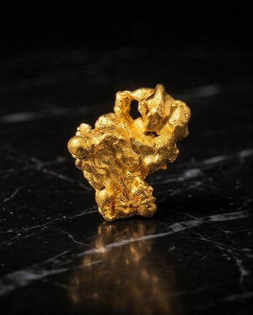 Goud Goud nugget - Hoogte: 15.78 mm - Breedte: 12.03 mm-