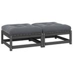 vidaXL Tuinvoetenbanken 2 st met kussens massief grenenhout, Tuin en Terras, Verzenden, Nieuw