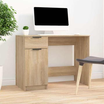 vidaXL Bureau 100x50x75 cm bewerkt hout sonoma eikenkleurig, Verzenden, Nieuw
