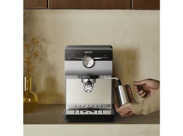 Krups -   Authentic+ C90 Pistonmachine - Zilver, Verzenden, Nieuw, Combi, Gemalen koffie