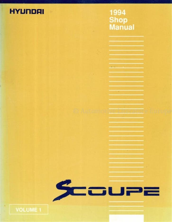 1994 HYUNDAI SCOUPE WERKPLAATSHANDBOEK ENGELS, Auto diversen, Handleidingen en Instructieboekjes