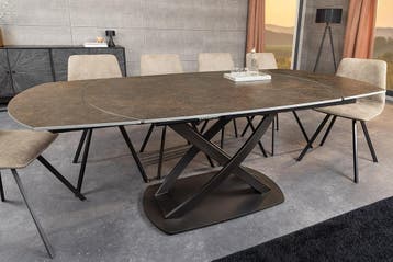 Uitschuifbare eettafel INCEPTION 130-190cm roest ovaal, Huis en Inrichting, Tafels | Eettafels, Ophalen of Verzenden, Nieuw