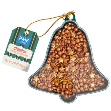 PME Sprinkle Mix Kerstbel Goud 90g, Verzenden, Nieuw