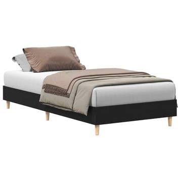 Bedframe 100x200 Zwart Eiken | Retourdeal 54% Korting, Eenpersoons, Zwart, Ophalen of Verzenden, Minimalistisch