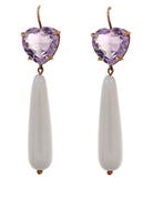 Oorbellen - 9 kt. Roségoud - 75.00ct. tw. Amethist - Quartz, Nieuw